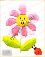 Набор для рукоделия из пластиковой канвы P-001 `Картина цветочек`