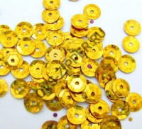 Пайетки-пришивные голография 6 мм (золото)