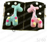 Мягкая игрушка SJ60 Чехол - подвеска `Жираф на черном` (2 шт в наборе)